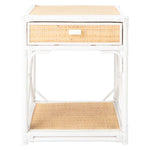 Safavieh Bali 1 Drawer 1 Shelf Nightstand , NST4001 - White / Natural