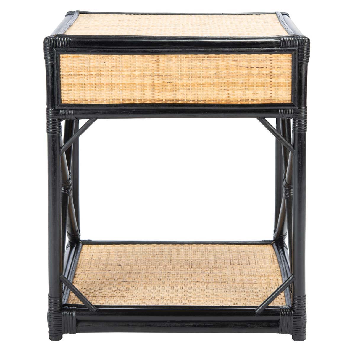 Safavieh Bali 1 Drawer 1 Shelf Nightstand , NST4001 - Black / Natural