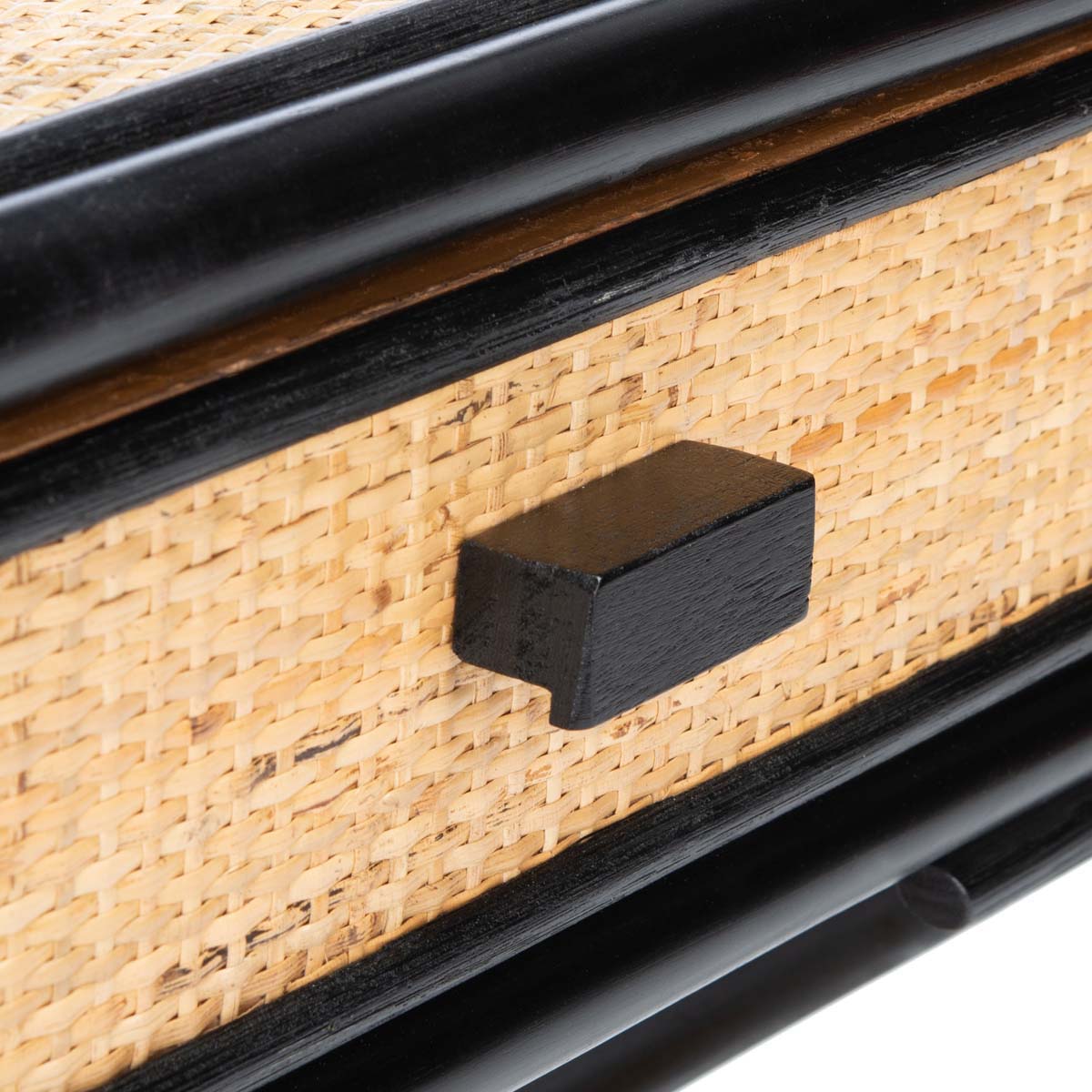 Safavieh Bali 1 Drawer 1 Shelf Nightstand , NST4001 - Black / Natural