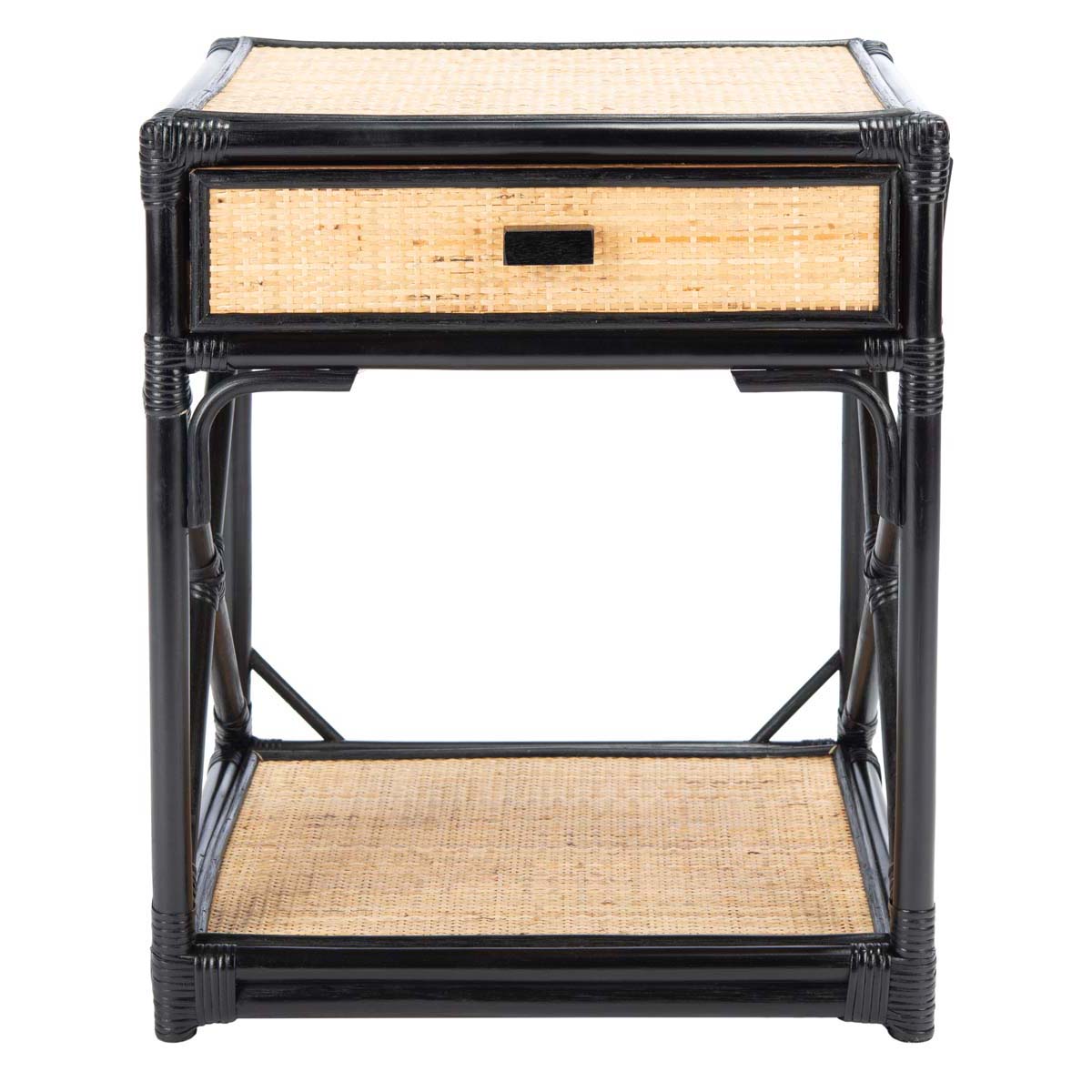 Safavieh Bali 1 Drawer 1 Shelf Nightstand , NST4001 - Black / Natural