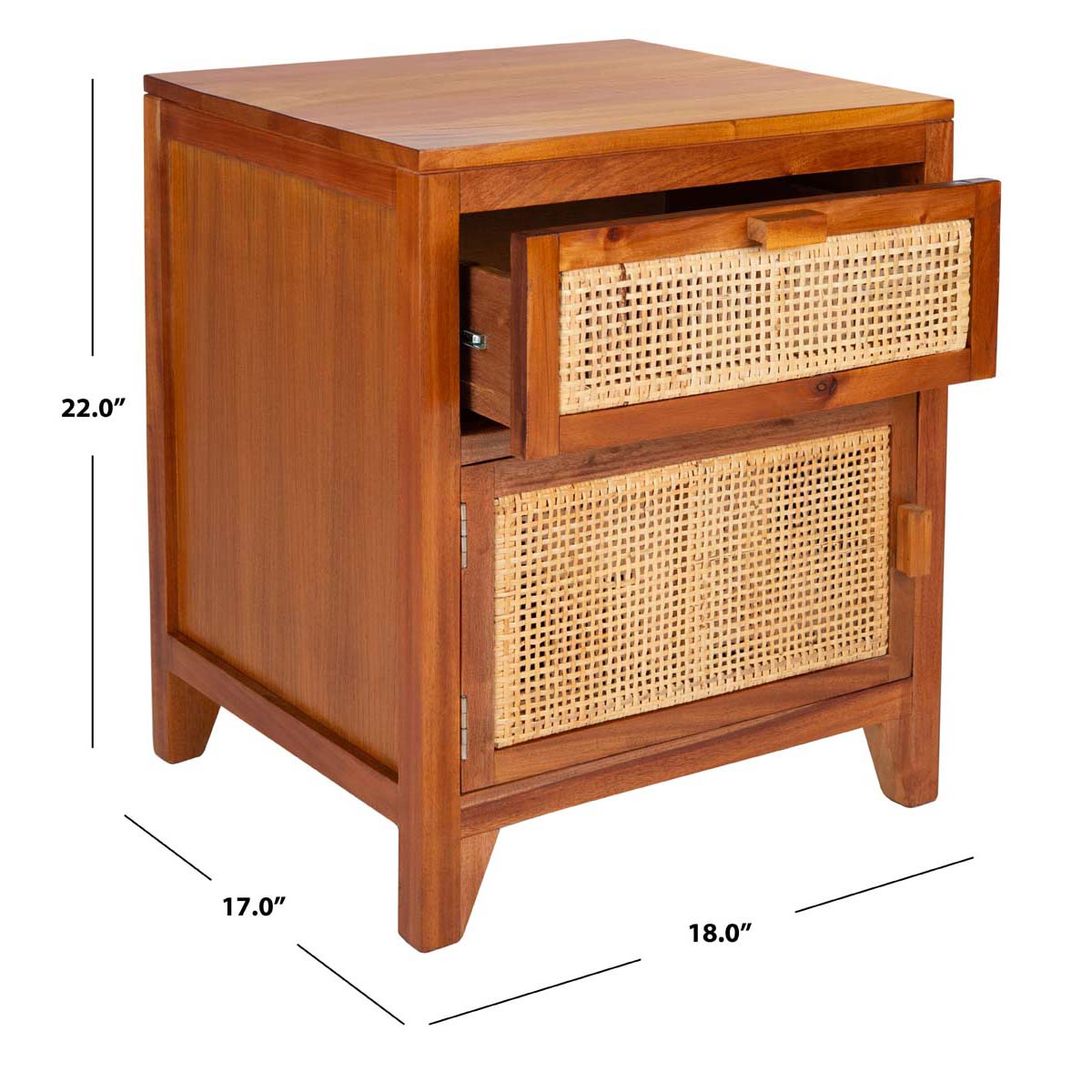 Safavieh Devon 1 Drawer 1 Door Nightstand , NST4002 - Natural