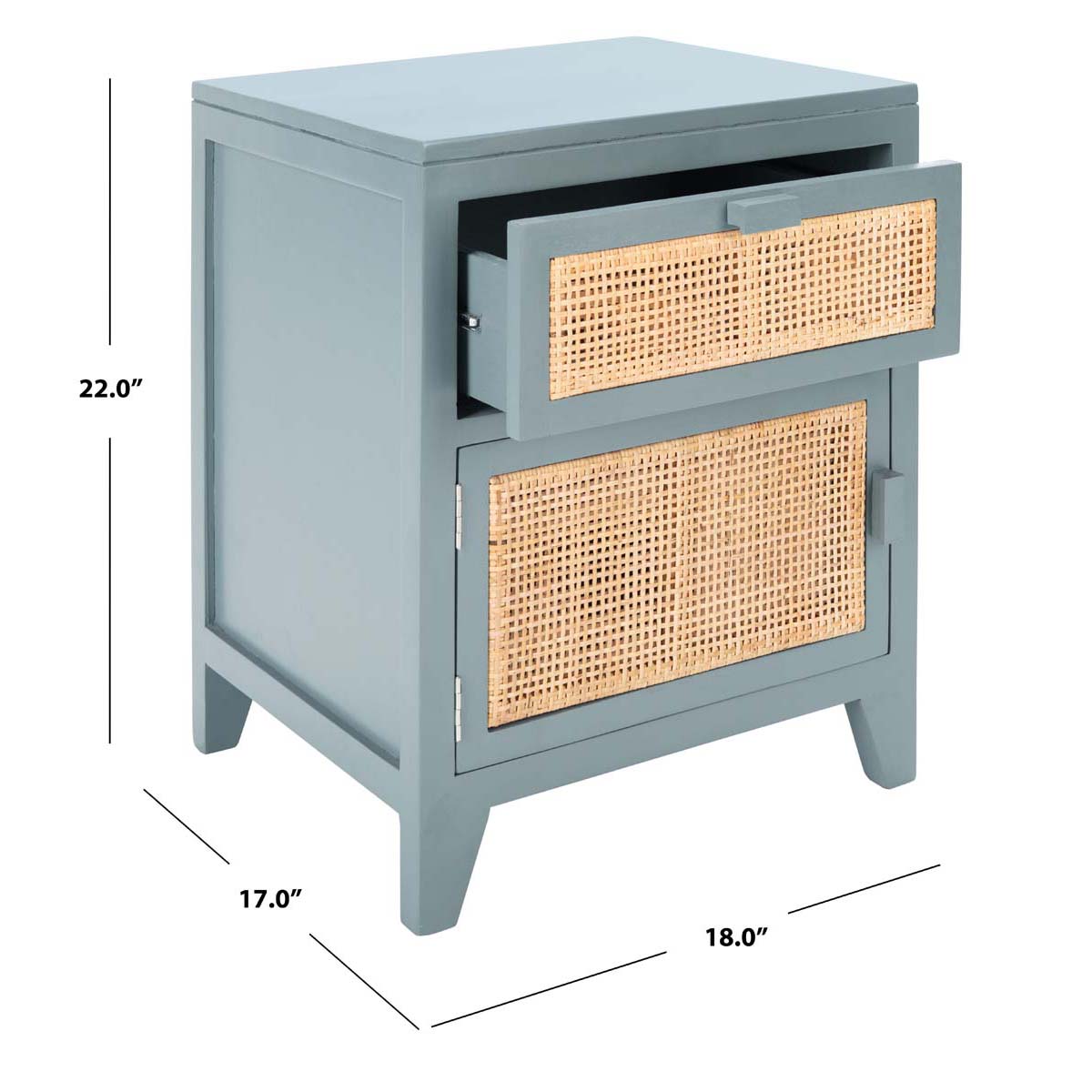 Safavieh Devon 1 Drawer 1 Door Nightstand , NST4002 - Grey/Natural