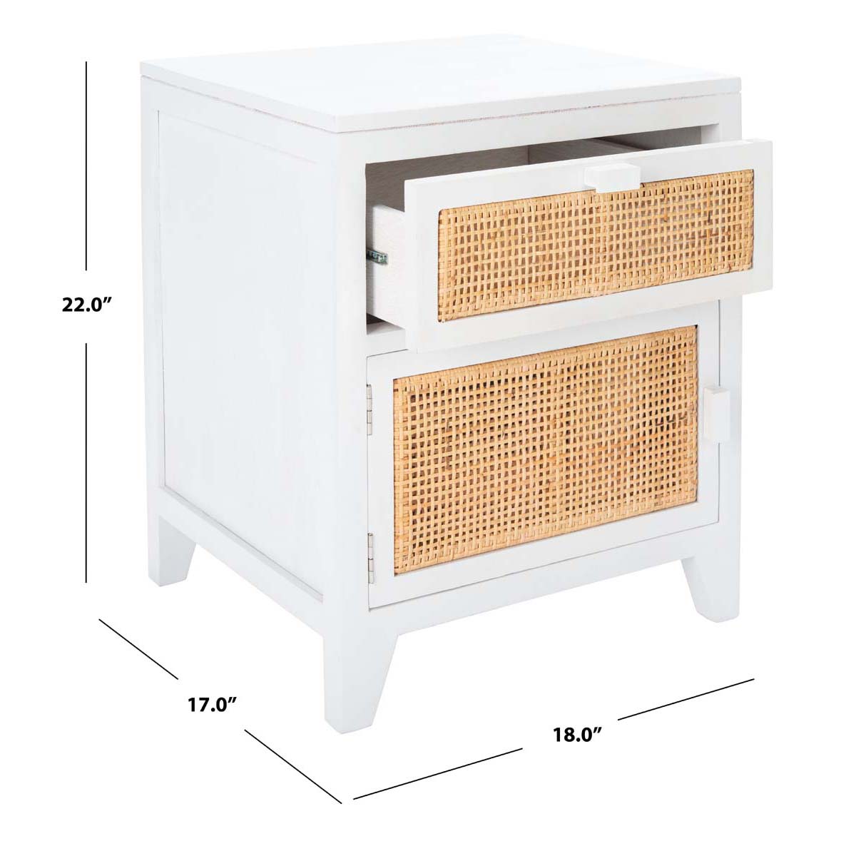 Safavieh Devon 1 Drawer 1 Door Nightstand , NST4002 - White/Natural
