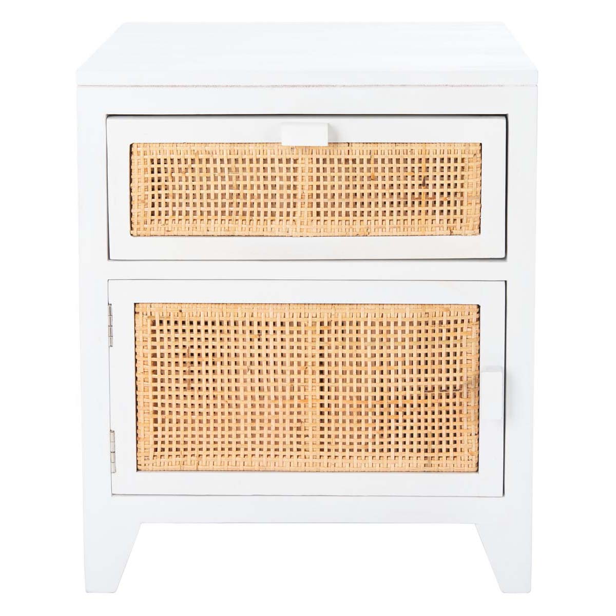 Safavieh Devon 1 Drawer 1 Door Nightstand , NST4002 - White/Natural