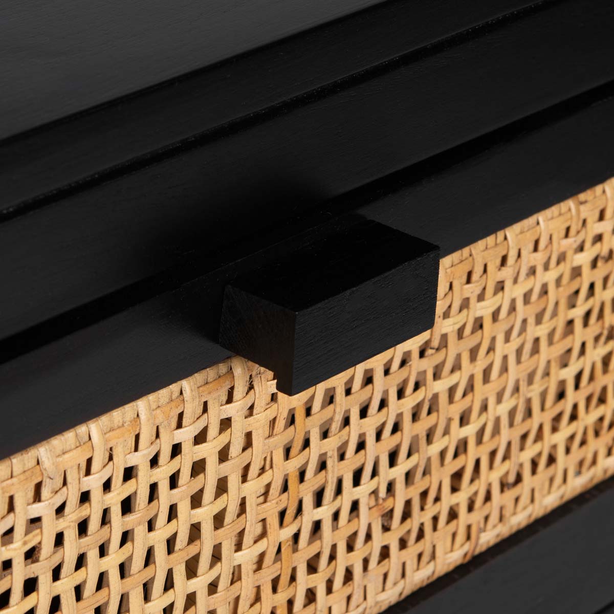 Safavieh Devon 1 Drawer 1 Door Nightstand , NST4002 - Black/Natural