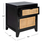 Safavieh Devon 1 Drawer 1 Door Nightstand , NST4002 - Black/Natural