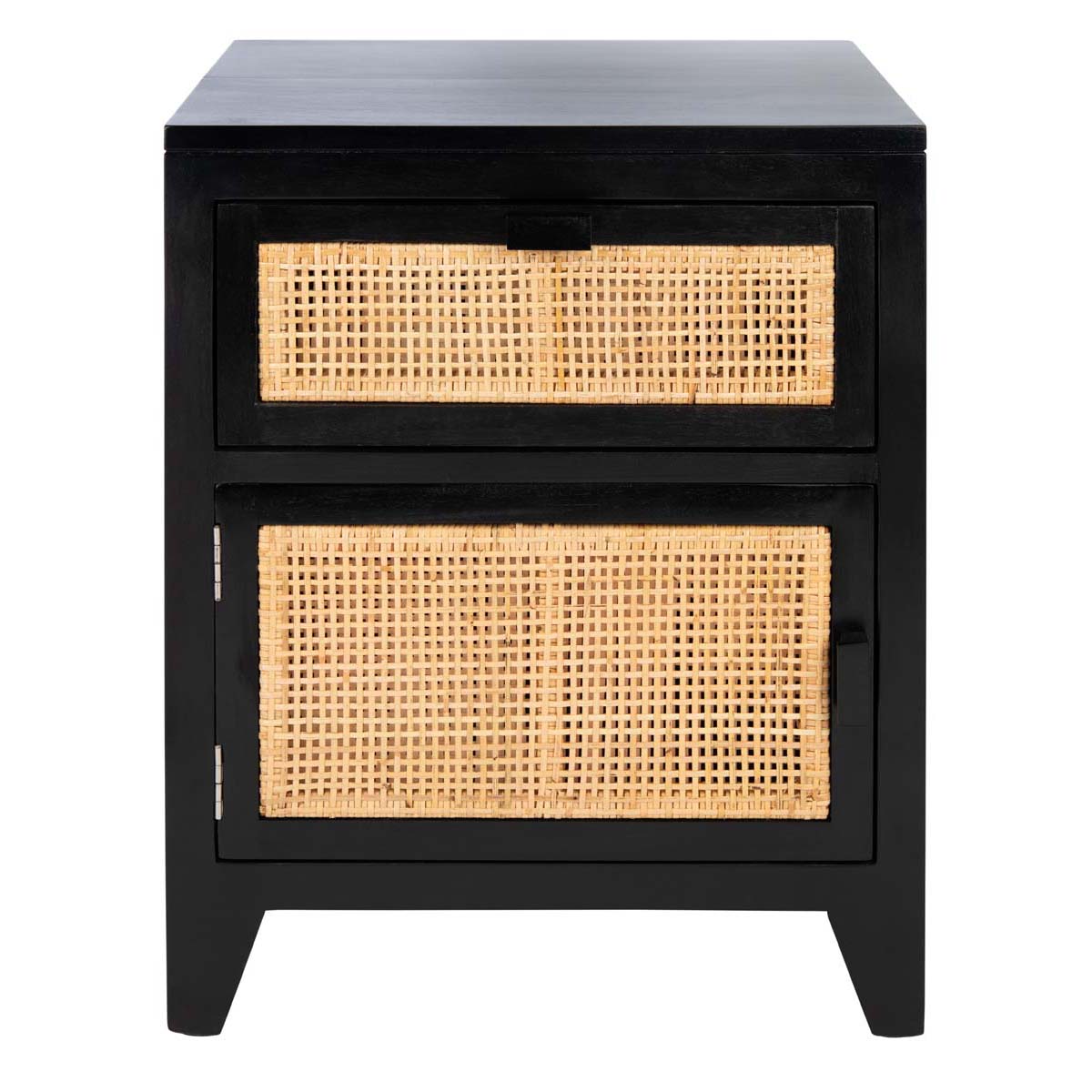 Safavieh Devon 1 Drawer 1 Door Nightstand , NST4002 - Black/Natural