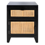 Safavieh Devon 1 Drawer 1 Door Nightstand , NST4002 - Black/Natural