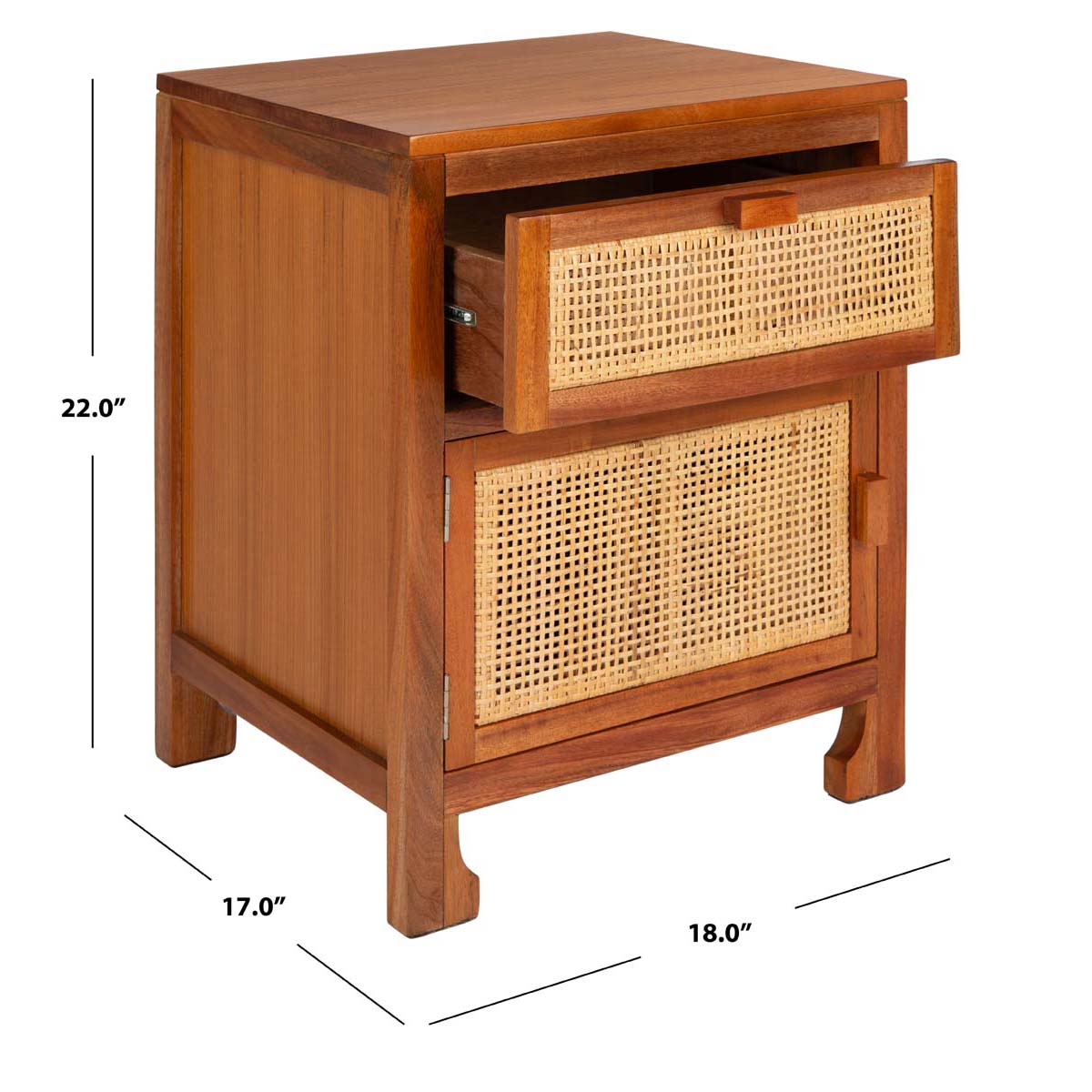 Safavieh Dave 1 Drawer 1 Door Nightstand , NST4003 - Natural