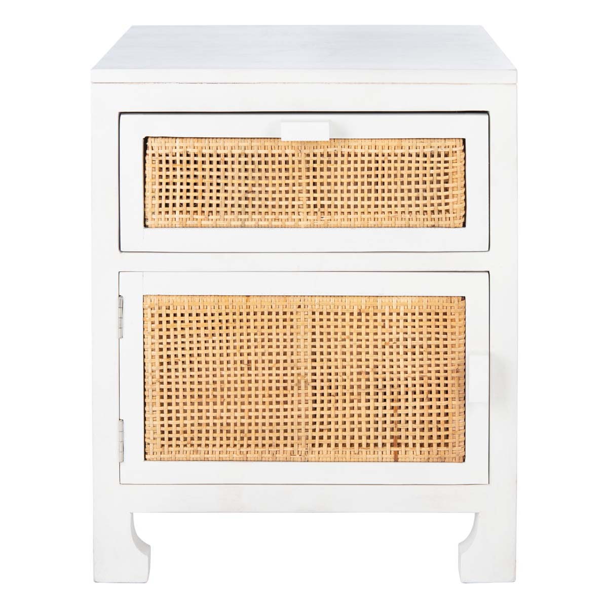 Safavieh Dave 1 Drawer 1 Door Nightstand , NST4003 - White/Natural