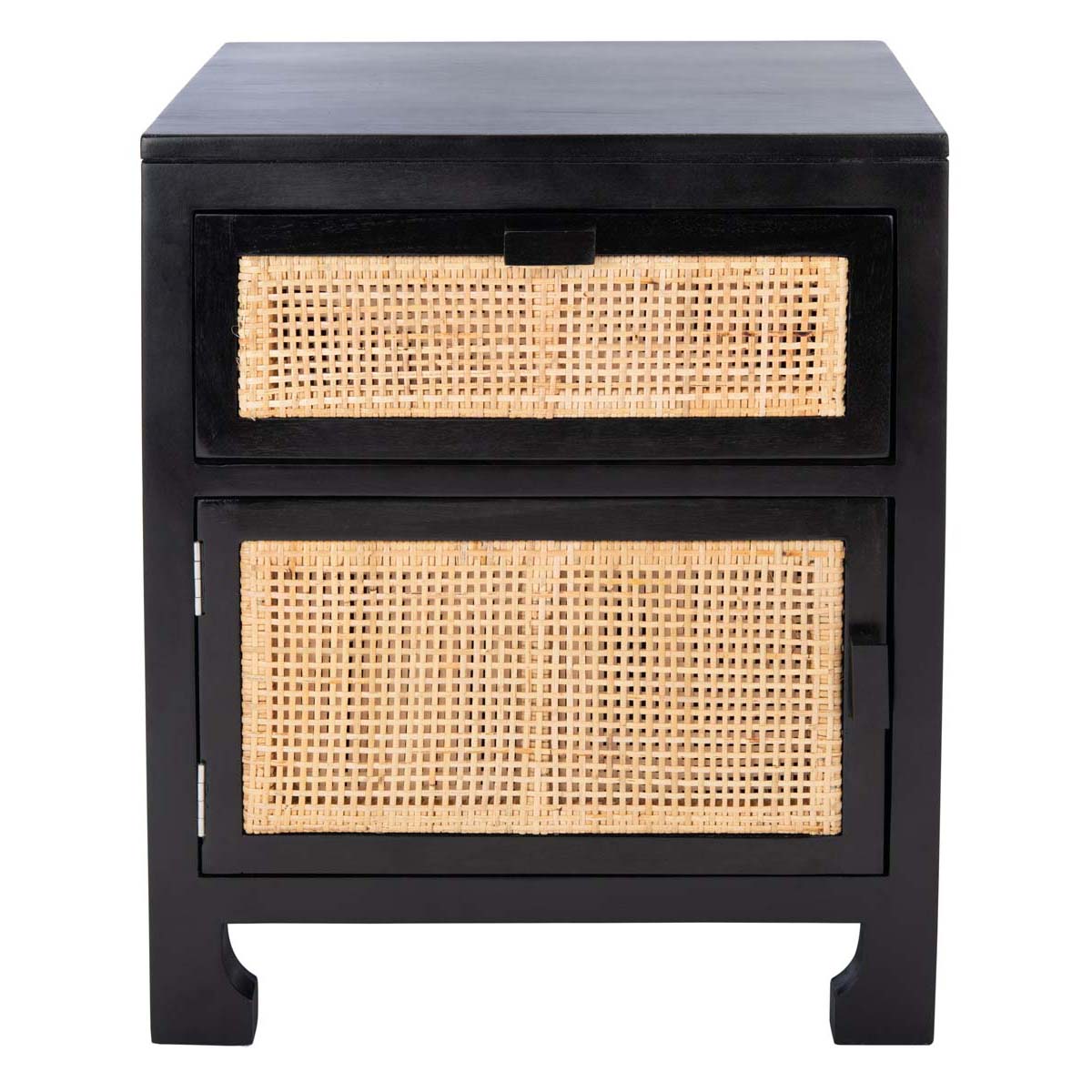 Safavieh Dave 1 Drawer 1 Door Nightstand , NST4003 - Black/Natural