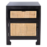 Safavieh Dave 1 Drawer 1 Door Nightstand , NST4003 - Black/Natural