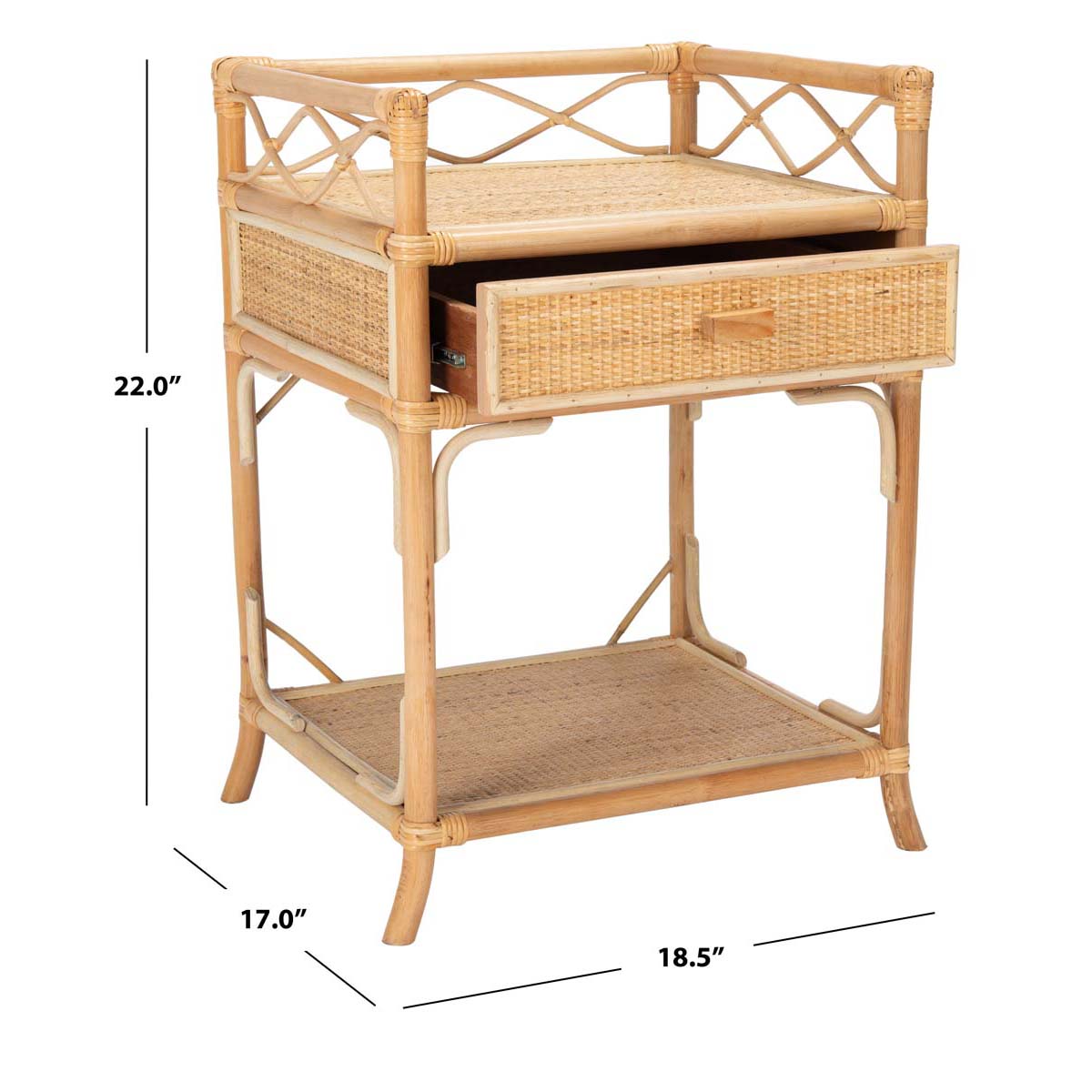 Safavieh Rumi 1 Drawer 1 Shelf Nightstand , NST4004 - Natural