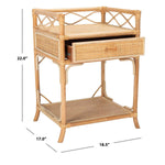 Safavieh Rumi 1 Drawer 1 Shelf Nightstand , NST4004 - Natural