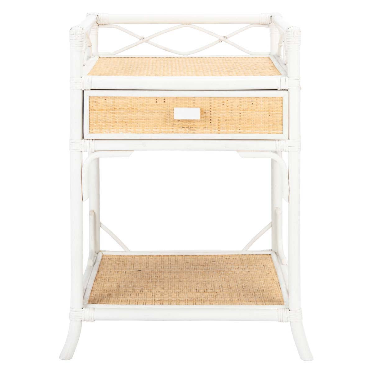 Safavieh Rumi 1 Drawer 1 Shelf Nightstand , NST4004 - White/Natural