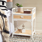 Safavieh Rumi 1 Drawer 1 Shelf Nightstand , NST4004 - White/Natural