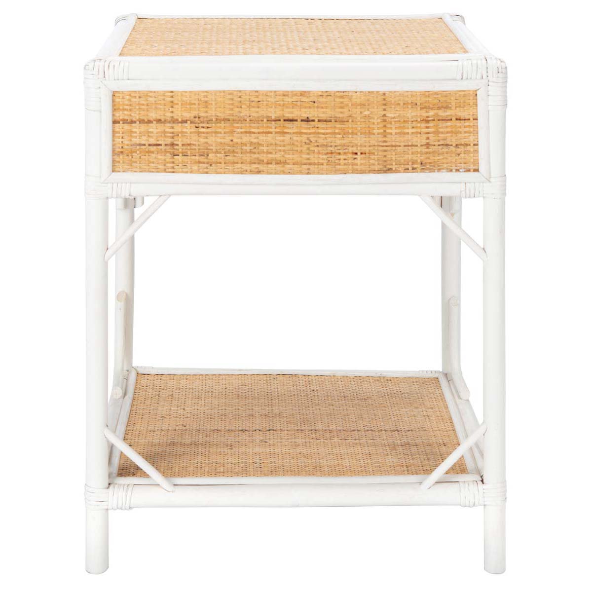 Safavieh Roya 1 Drawer 1 Shelf Nightstand , NST4005 - White/Natural