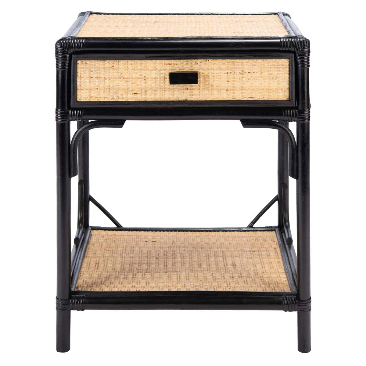 Safavieh Roya 1 Drawer 1 Shelf Nightstand , NST4005 - Black/Natural