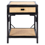 Safavieh Roya 1 Drawer 1 Shelf Nightstand , NST4005 - Black/Natural