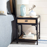 Safavieh Roya 1 Drawer 1 Shelf Nightstand , NST4005 - Black/Natural