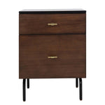 Safavieh Genevieve 2 Drawer Nightstand, NST5002 - Walnut / Black
