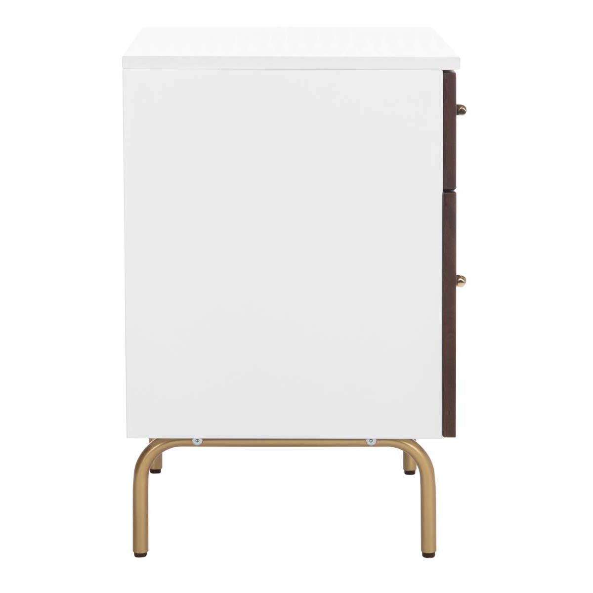 Safavieh Genevieve 2 Drawer Nightstand, NST5002 - Walnut / White