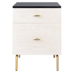 Safavieh Genevieve 2 Drawer Nightstand, NST5002 - Black / White Washed