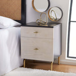 Safavieh Genevieve 2 Drawer Nightstand, NST5002 - Black / White Washed