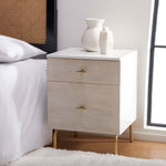Safavieh Genevieve 2 Drawer Nightstand, NST5002 - White / White Washed