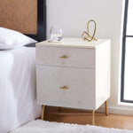 Safavieh Genevieve 2 Drawer Nightstand, NST5002 - Cream / White Washed