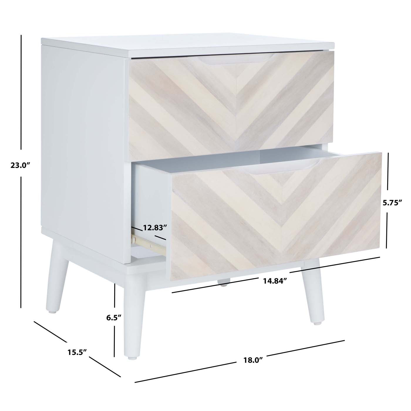 Safavieh Tay 2Drawer Patterned Night Stand , NST5011 - White Washed