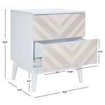Safavieh Tay 2Drawer Patterned Night Stand , NST5011 - White Washed