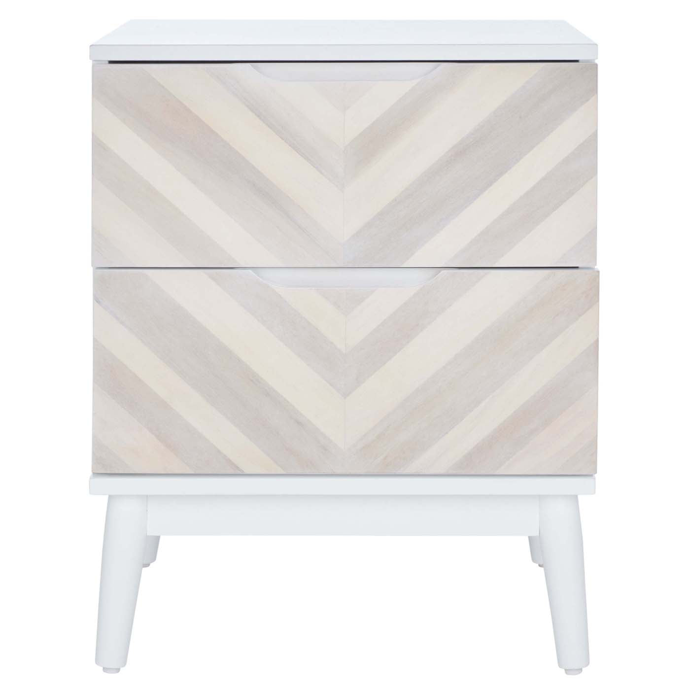 Safavieh Tay 2Drawer Patterned Night Stand , NST5011 - White Washed