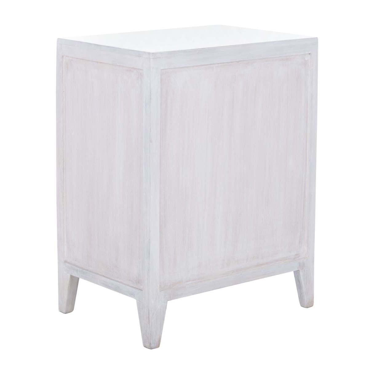 Safavieh Thea 1 Door Carved Nightstand , NST5300 - White Washed