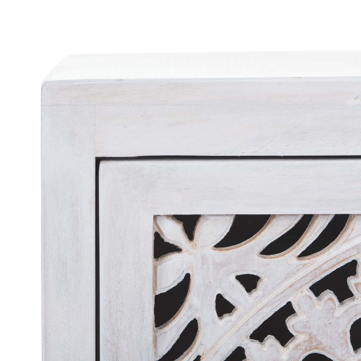 Safavieh Thea 1 Door Carved Nightstand , NST5300 - White Washed