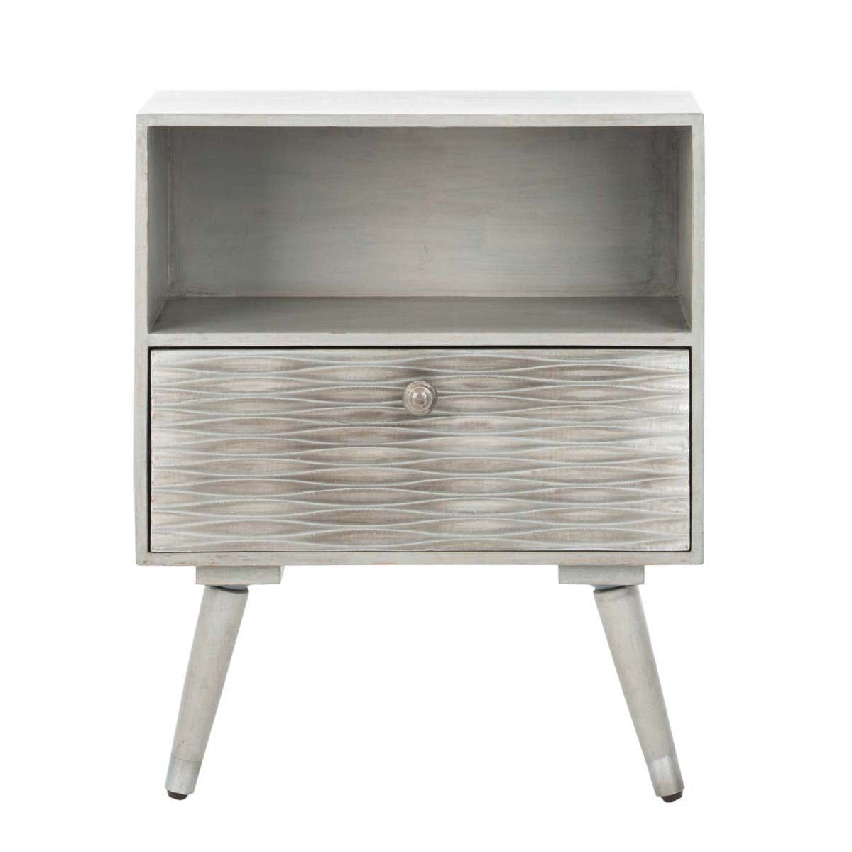 Safavieh Brandy 1 Drawer Textured Nightstand , NST5301 - Grey Walnut