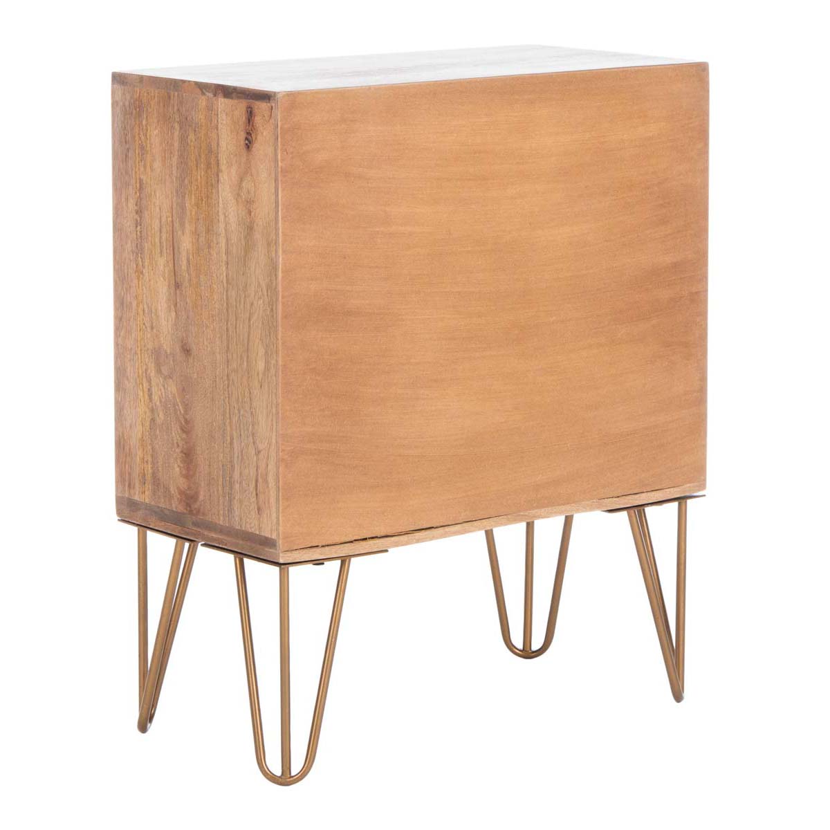 Safavieh Solene 1 Drawer Textured Nightstand , NST5302 - Natural / Brass