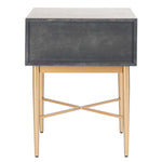 Safavieh Pierre One Drawer Nightstand , NST6400 - Walnut / Gold