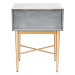 Safavieh Pierre One Drawer Nightstand , NST6400 - White Washed / Gold