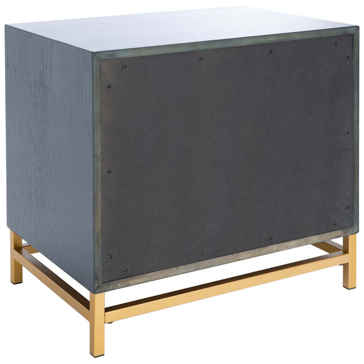 Safavieh Fenno 2 Drawer Nightstand , NST6401 - Teal / Brass