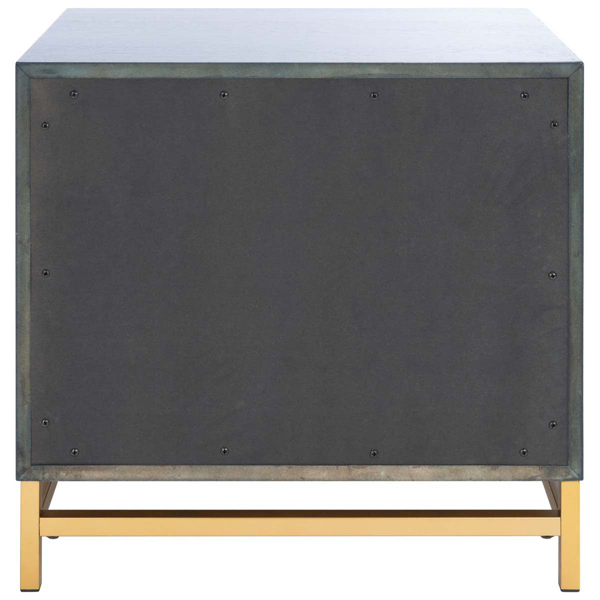 Safavieh Fenno 2 Drawer Nightstand , NST6401 - Teal / Brass