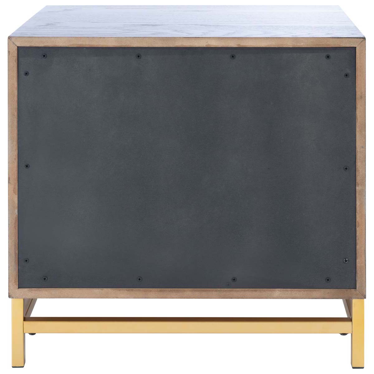 Safavieh Fenno 2 Drawer Nightstand , NST6401 - Walnut / Brass