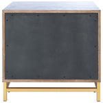 Safavieh Fenno 2 Drawer Nightstand , NST6401 - Walnut / Brass