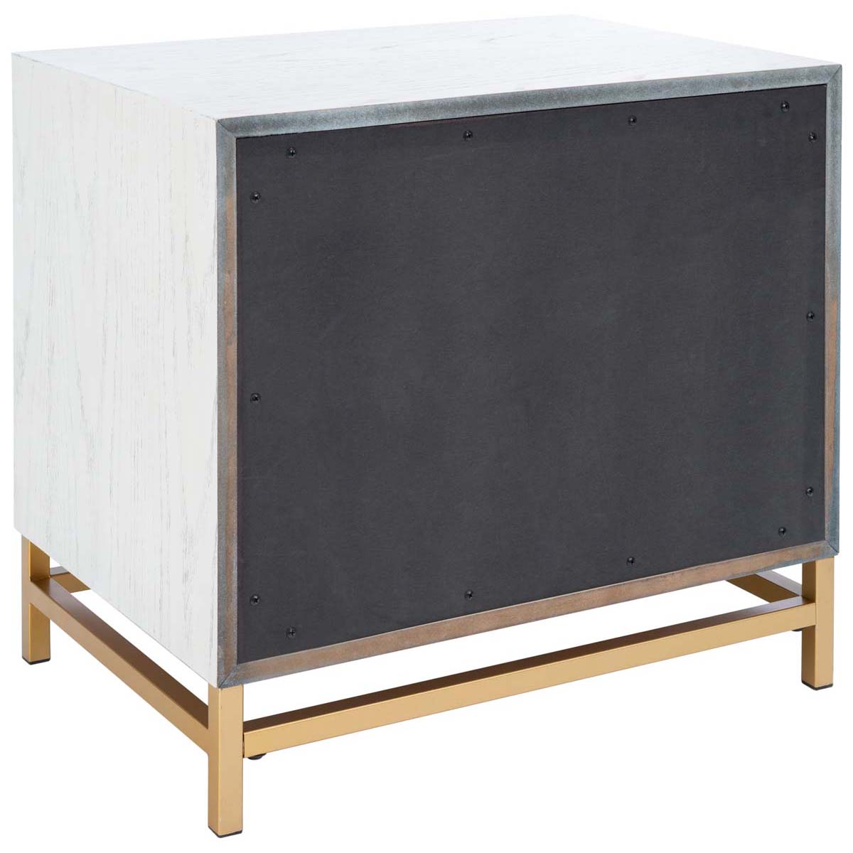 Safavieh Fenno 2 Drawer Nightstand , NST6401 - White Washed / Brass