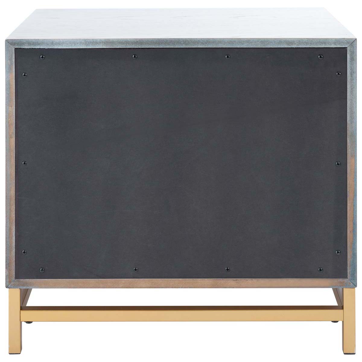 Safavieh Fenno 2 Drawer Nightstand , NST6401 - White Washed / Brass