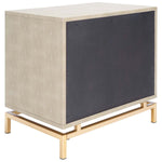 Safavieh Meilana 1 Shelf 1 Drawer Nightstand , NST6403 - Light Taupe / Brass
