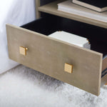 Safavieh Meilana 1 Shelf 1 Drawer Nightstand , NST6403 - Light Taupe / Brass