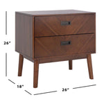 Safavieh Donald 2 Drawer Nightstand , NST6405 - Dark Walnut