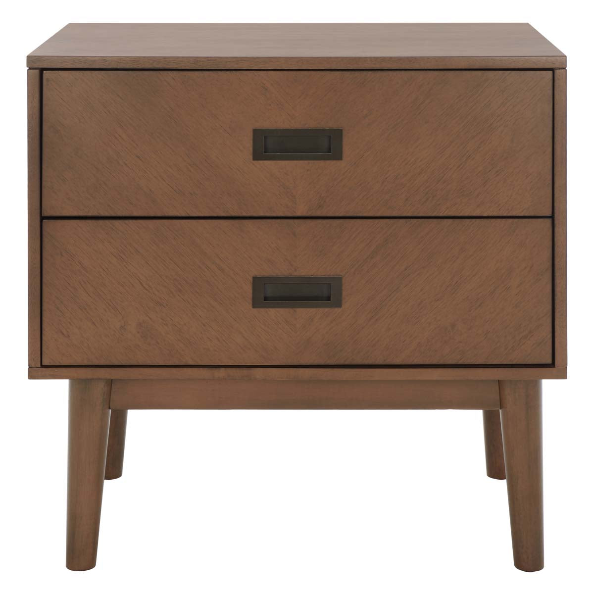 Safavieh Donald 2 Drawer Nightstand , NST6405 - Wheat / Bronze