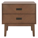 Safavieh Donald 2 Drawer Nightstand , NST6405 - Wheat / Bronze